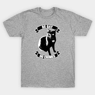 Be Gay Do Crimes - Black Cat T-Shirt